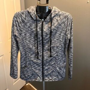 Adrienne Vittadini Black and White Zip-Up Hoodie